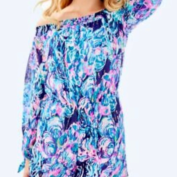 Lilly Pulitzer Myri Romper Caught Up Brigit Navy - Picture 5 of 5